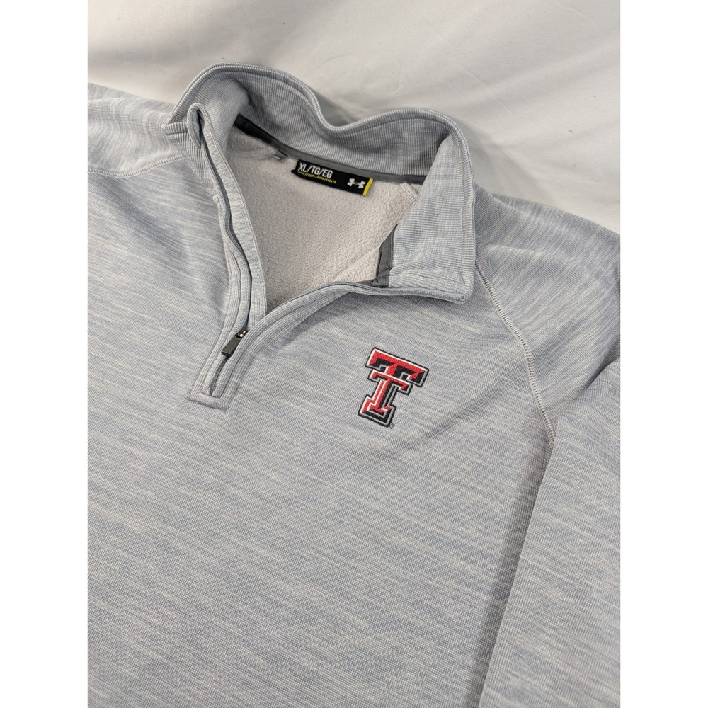 Texas Tech Under Armour 1/4 Zip Closure Pullover Men XL NCAA Gray Heathered